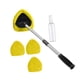 thumbnail image 5 of Herramienta de limpieza de parabrisas de coche, mango telescópico con 3 almohadillas de microfibra reutilizables para RV, SUV, camión, varilla de Almohadillas amarillas, 5 of 8
