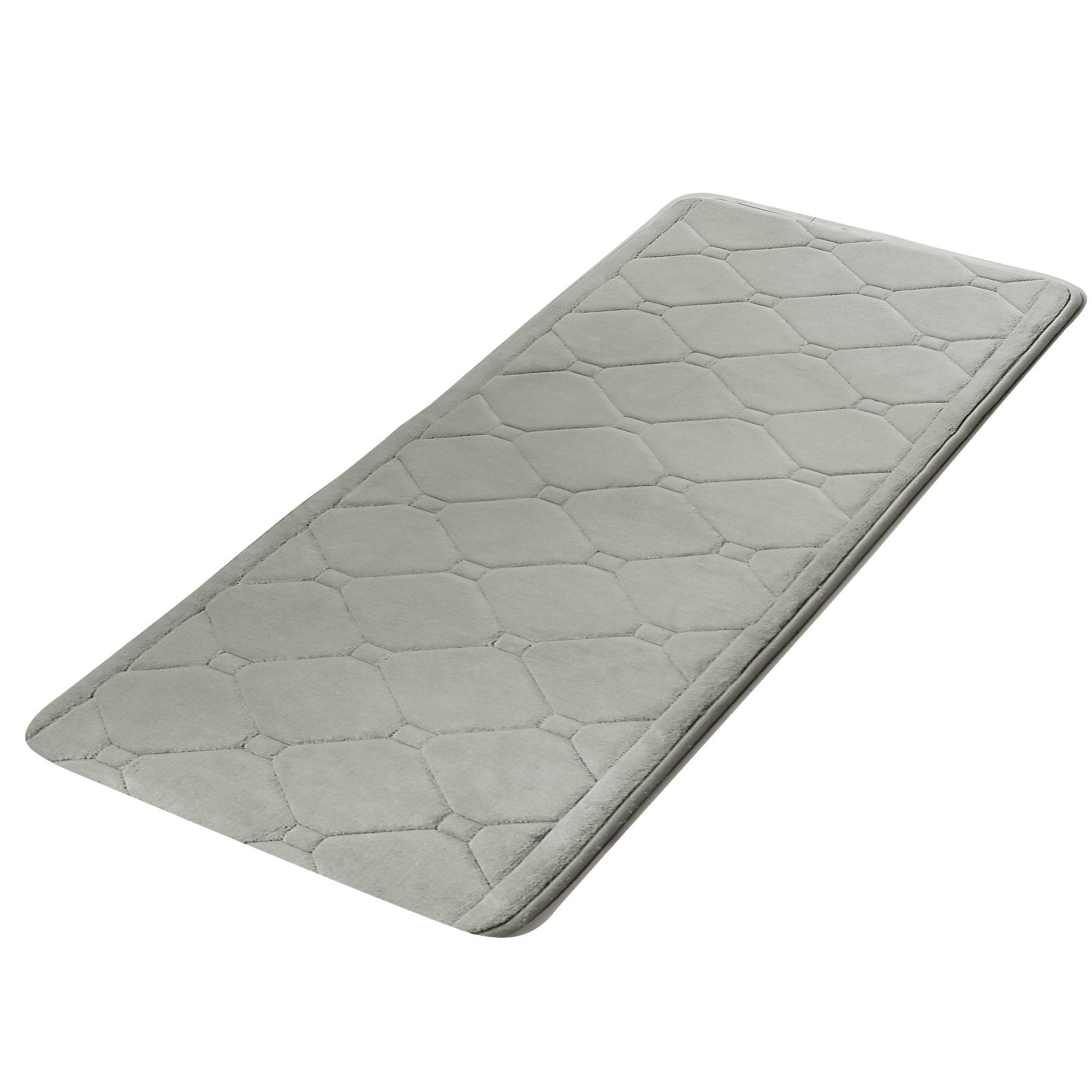 VCNY Home Bella Diamond Memory Foam Bath Runner, 24 x 60, Grey