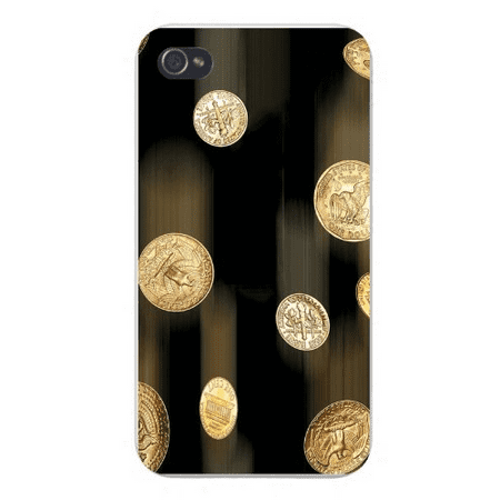 Apple Iphone Custom Case 4 4s Plastic Snap on - Coin Money Quarter, Dime & (Best Penny Stock App For Iphone)