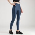 thumbnail image 5 of Vynhevius Women's Glossy Stretchy Leggings Solid High Elastic Slim Fit Full Length Casual Base Layer Tights, 5 of 7