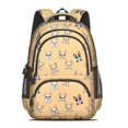 thumbnail image 2 of French Bulldog Orange Pattern Backpack for School, Cute School Bag with Adjustable Shoulder Straps and Padded Back, 16.9"x12.6"x5.9", 2 of 5