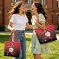 thumbnail image 2 of XYZCANDO Christmas Snowman Print Quilted Tote Bag, Padded Shoulder Handbag with Musical Note Pattern, Large Capacity Purse for Holiday Shopping Daily Use Women Gift, 2 of 7