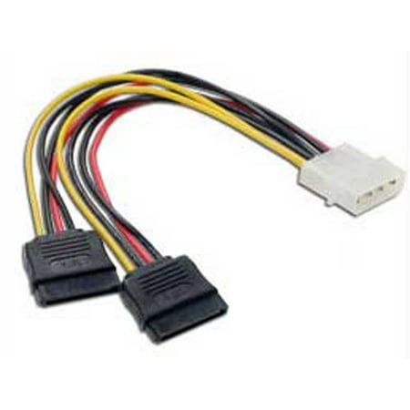 5.5 Central Pin - Connectland 1 Molex Male to 2 15 pin SATA Female Splitter Cable 5.5