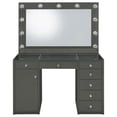 thumbnail image 5 of Maklaine 7-Drawer Engineered Wood Vanity Set in Gray High Gloss, 5 of 13