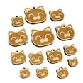 thumbnail image 1 of Round Cat Face Happy Wood Mini Charms Shapes DIY Craft Jewelry - No Hole - Various Sizes (16pcs), 1 of 7