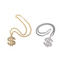 thumbnail image 4 of sweethay Cadenas de collar Elegante bisutería ajustable Años 90 Rap Oro Blanco Dólar Colgantes Colgantes Accesorio de moda para fiesta Ropa, zapatos y accesorios Miscelánea k blanco, 4 of 6