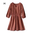 thumbnail image 1 of Vestido De Encaje Con Cuello En V Cintura Alta Verano Una Línea Mini Vestido Corto Hueco, Naranja, M seitruly AP001265-06B, 1 of 7