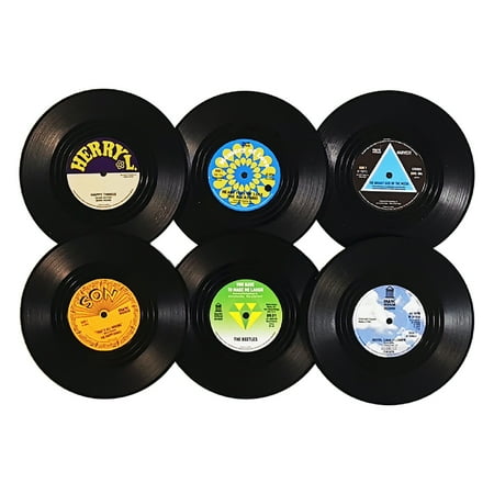 

EJWQWQE Retro Vinyl Record Cup Pad Cake Plate Cup Pad Insulation Cup Pad Non-slip Coffee Tea Cup Pad 6pcs