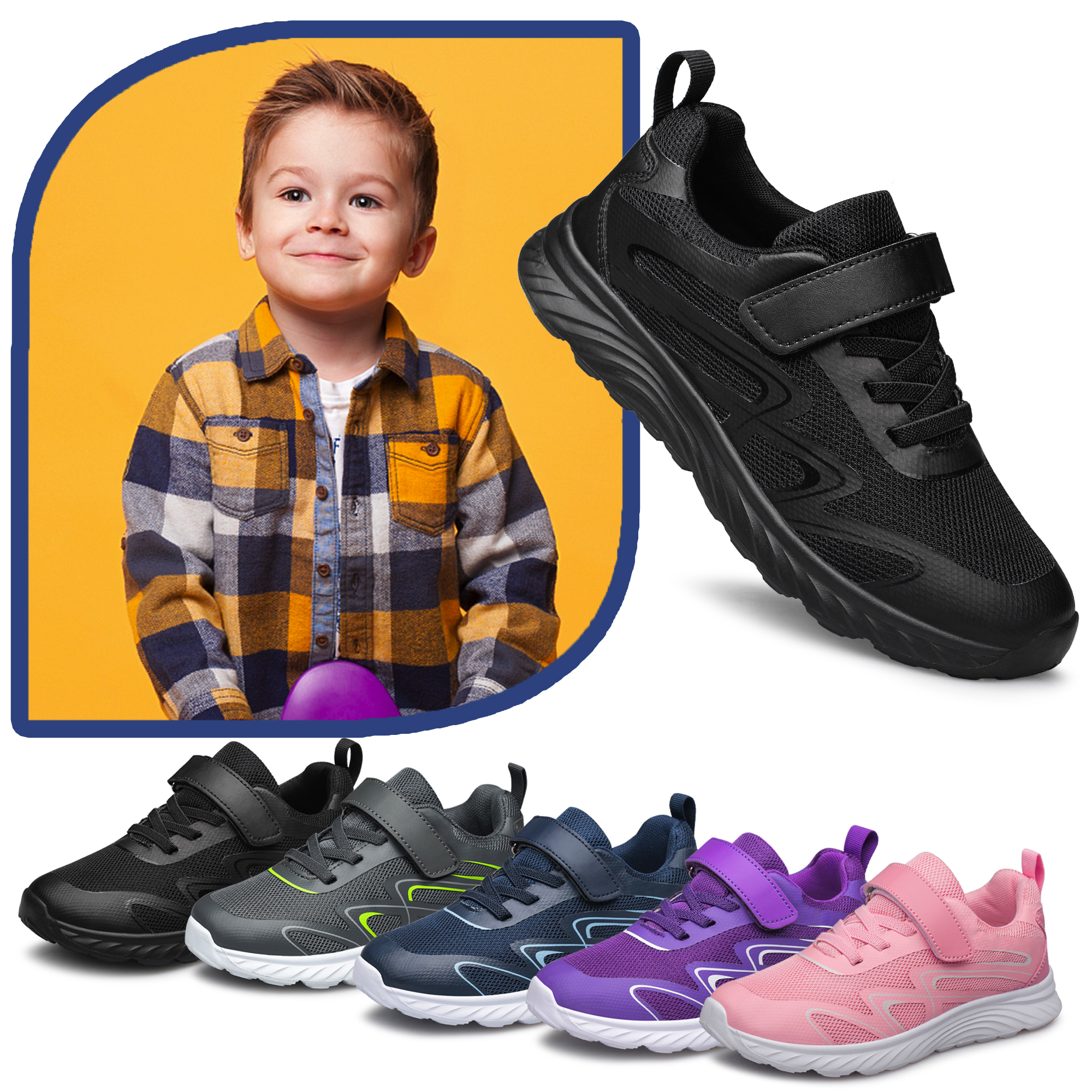 Vibdiv Boys Girls Athletic Running Sneakers photo 3