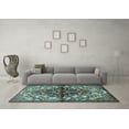 thumbnail image 3 of Ahgly Company Indoor Square Persian Light Blue Traditional Area Rugs, 8' Square, 3 of 4