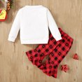 thumbnail image 3 of Baby Girl Clothes Toddler Flying Sleeve Ruffle Romper Top Skirt Set Heart Plaid Prints Little Girls Overall Dress,White,12-18 Months, 3 of 6