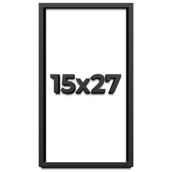 15x27 Shadow Box Frame Black | 1 inches Deep Real Wood Contemporary Shadowbox Display Frame | UV