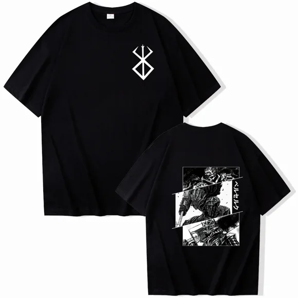 Cotton Oversized Short Sleeve T Shirt Print T-shirt Tops 2024 Tee Trend Fans Clothes Anime Berserk Tshirt Summer Men Women
