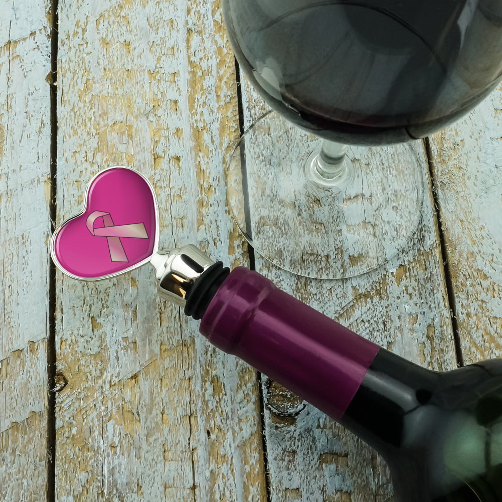 Pink Ribbon Wine Stopper Pink Awareness Wine Stopper Trophy Wine Stopper Awareness Ribbon Ribbon Wine Stopper