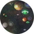 thumbnail image 1 of Ahgly Company Indoor Round Patterned Black Novelty Area Rugs, 3' Round, 1 of 6