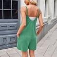thumbnail image 3 of Lumtrix Summer Romper For Women Summer Beach Vacation Casual Shorts Jumpsuits Loose Fit Trendy Striped Sleeveless Overalls Green M, 3 of 5