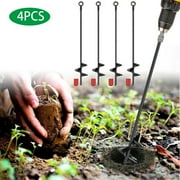 18" Earth Ground Anchor Screw, iMounTEK Heavy Duty Ground Auger Stakes, 2.76in Width, for Farm Vegetable Flower Planting, Tents, Canopies, Black, 4Packs