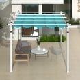 thumbnail image 6 of Spaco Outdoor Gazebo,Patios Gazebos,Outdoor Pergola with Retractable Canopy and Aluminum Frame-Turquoise, 6 of 12