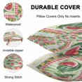 thumbnail image 4 of Waterproof Throw Pillow Covers Set of 2, 20x12 Inch Red Watermelon Decorative Pillowcases Outdoor Pillow Slip Cushion Covers Set for Couch Tent Summer Green Leaves Floral Retro Country, 4 of 7