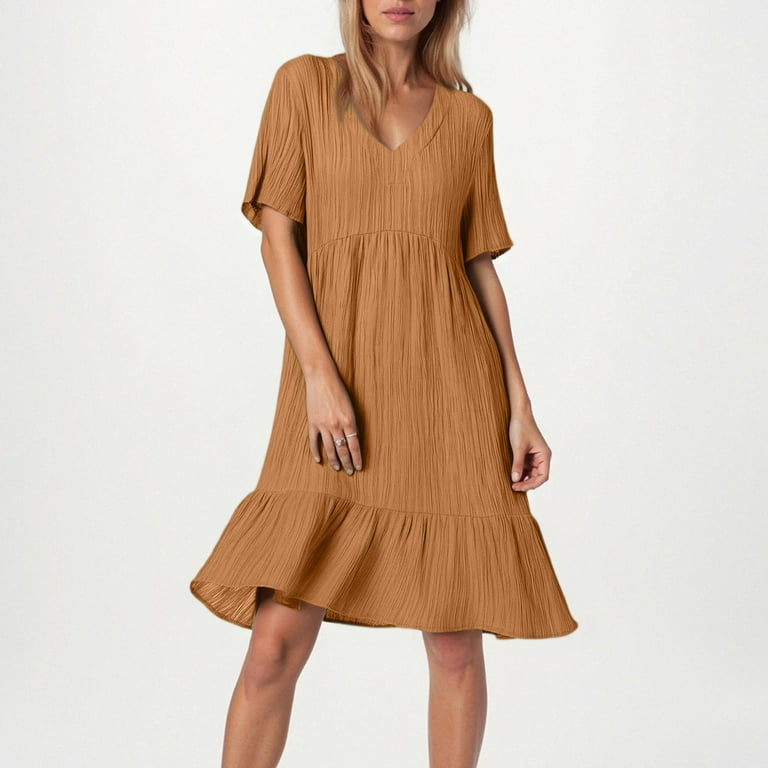 smock dress brown Boden Women's Saoirse Smocked Jersey Dress in Brown main image 0