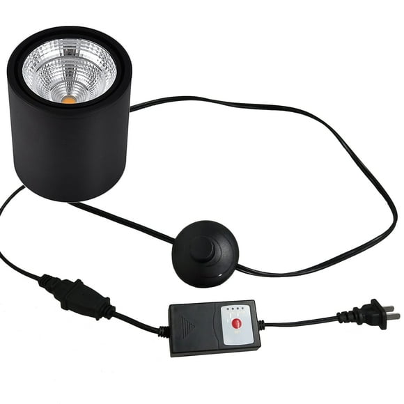 FSLiving Lumière d'Accent Haute 7W LED COB avec Prise Intelligente Interrupteur Minuterie Réglage Projecteur Lumière avec Pédale de Pied de 5.9 Pieds Cordon Interrupteur Extra Lumière Rotatif Décoratif pour Rétroéclairage Incliné - Noir
