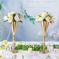 thumbnail image 4 of Gold Silver Candle Holders Wedding Decor Metal Candlestick Flower Stand Vase Table Centerpiece Event Floral Rack Road Lead (silver 42cm), 4 of 7