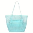 thumbnail image 1 of Dual Layer Mesh Beach Bag, Portable Swim Toiletry Storage Pouch, Breathable Tote for Beach, Pool and Bath Essentials, 1 of 5