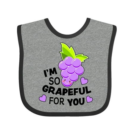 

Inktastic Im So Grapeful for You with Cute Grapes Gift Baby Boy or Baby Girl Bib