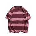 thumbnail image 2 of Plus Size T-Shirts for Men Big & Tall M-5X 2025 Short Sleeve Tshirts Shirts Mens Casual Stripe Printed Pullover Crewneck Tees Tops, 2 of 8