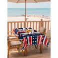 thumbnail image 2 of Outdoor Tablecloth with Umbrella Hole for Patio/Picnic/Party/Camping, Anniversary Waterproof Table Cloth Rectangle Table Cover Washable, America Freedom Bow Ribbon Navy Blue Red (54"x 80"), 2 of 9