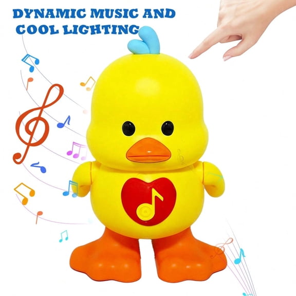 Yellow Dancing Duck Musical Toy with Lights & Sounds, Battery-Powered Interactive Toy for Kids 3 , Gift