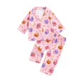 thumbnail image 3 of JAJAHO Girls Halloween Pajamas Cute Ghost Long Sleeve Button Down 2 Piece Pjs Loungewear Set For Kids 3-14Y, 3 of 5