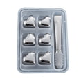 thumbnail image 1 of B 6 Glaçons en Acier Inoxydable en Forme de Cœur, Glaçons à Grains de Glace, Vin, Pierres Réfrigérantes, Réfrigération, Refroidisseur Réutilisable en Métal, 1 of 9