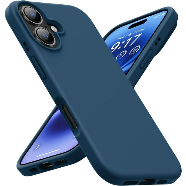 KOMI Designed for iPhone 16 Case,Shockproof Liquid Silicone Protective Phone Case with Soft Anti-Scratch Microfiber Lining Ultra Slim Drop Protection Phone Cover 6.1 inch Cobalt Blue