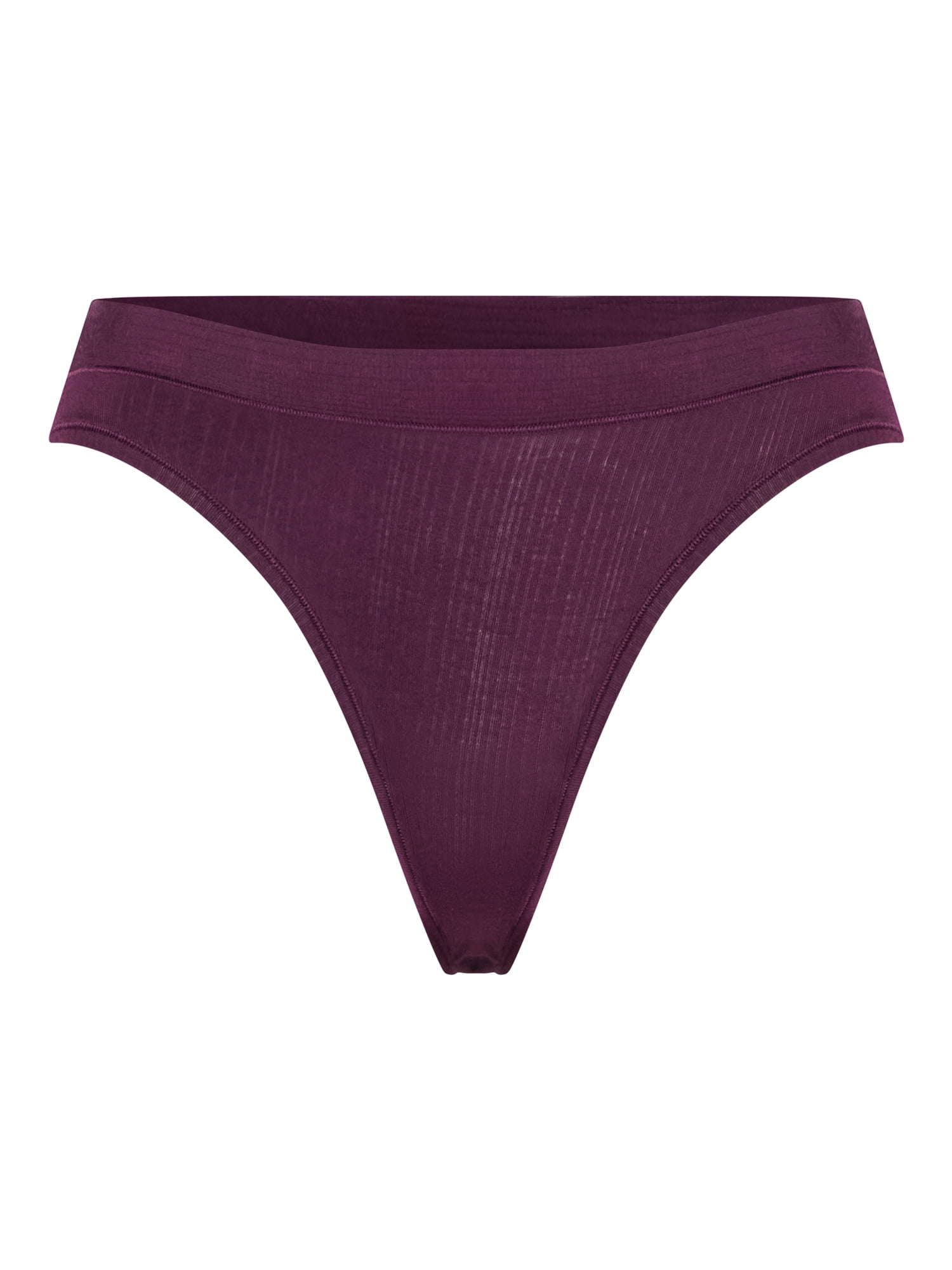 Joyspun Women's Ribbed Modal Thong Panties, 3-Pack, Sizes XS-3XL