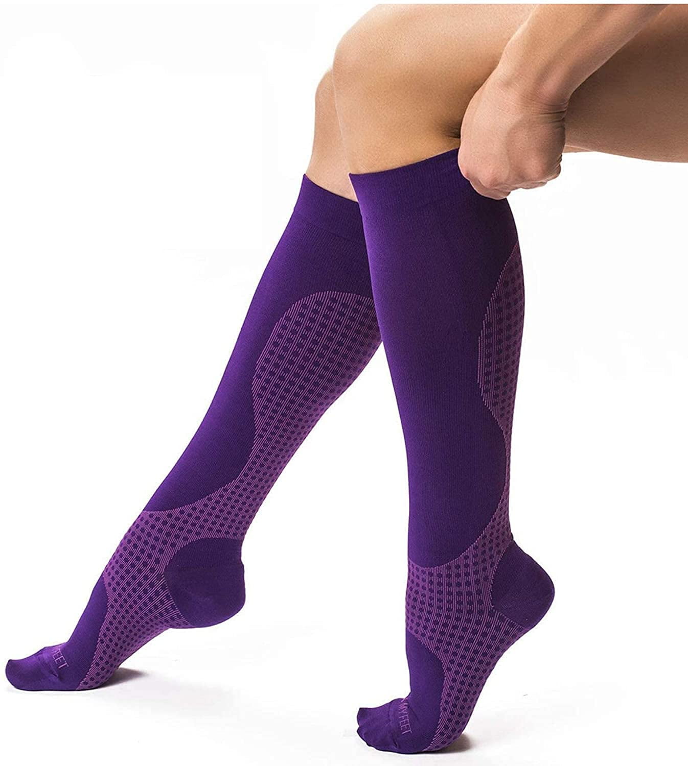 Compression Socks 4-6 Black Nurses Work Foot Relief Thermal Circulation Walking 