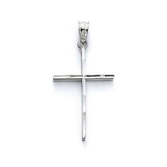 14k White Gold Large Stick Cross Pendant - 1.0 Grams
