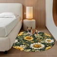 thumbnail image 2 of Round Rugs 3.3Ft, Summer Sunflowers Round Area Rug Washable Indoor Throw Carpet, Spring Floral Botanical Watercolor Soft Non Slip Circle Rug for Laundry Room Patio Home Decor Aesthetic, 2 of 8