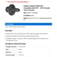 thumbnail image 2 of Radiator Support Baffle Clip - Compatible with 2011 - 2016 Chrysler Town & Country 2012 2013 2014 2015, 2 of 2