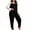 Black, variant on Women's Plus Size Pajama Sets Soft Pjs Long Pants Lounge Sleepwear Pajama Sets Long Sleeve Elegant Jammies