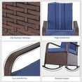 thumbnail image 2 of Outdoor Sofa, Wicker Outdoor Rocking Chair, Patio Recliner with Adjustment Backrest, PE Rattan Lounge Chair with Adjustable Footrest and Cushions for Garden, Backyard, Porch, Blue, Patio Furniture, 2 of 10
