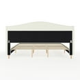 thumbnail image 6 of Martha Stewart King Upholstered Platform Bed with Curved Headboard and Cushioned Siderails, Wood Slat Foundation with No Box Spring Needed, Off-White Boucle, 6 of 12