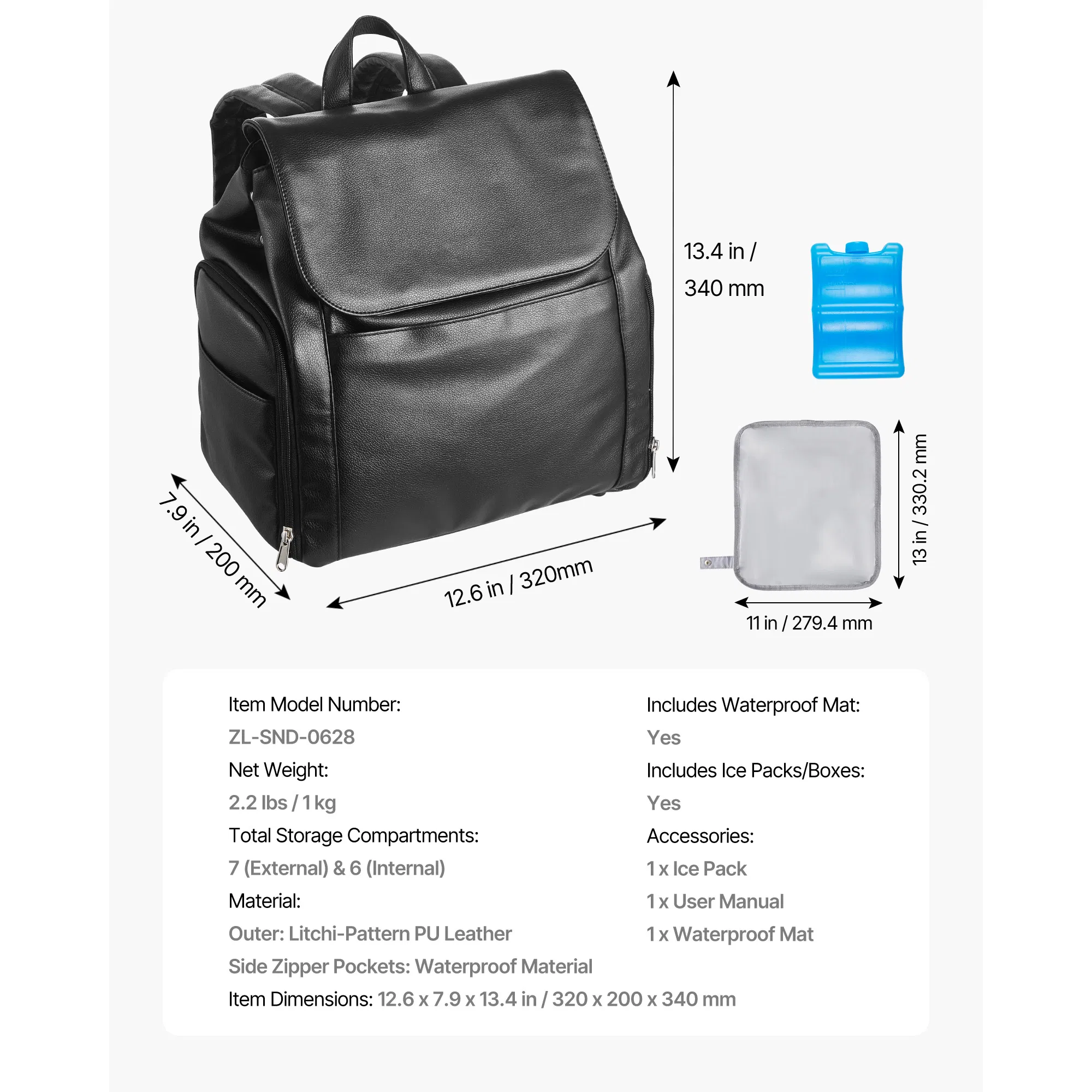 Breast Pump Backpack with Ice Pack for S1/S2,Portable Breastfeeding Bag for Pumping Accessories and Milk Storage,Ideal for Work and Travel,Black