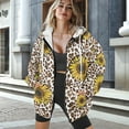 thumbnail image 3 of Renewold Sunflower Leopard Print Oversized Hoodies for Women Long Sleeve Full Zip Hooded Sweatshirts Loose Fit Pullover Sweaters Fashion Jackets Fleece Sweatshirt Athletic Clothing, XXL, 3 of 7
