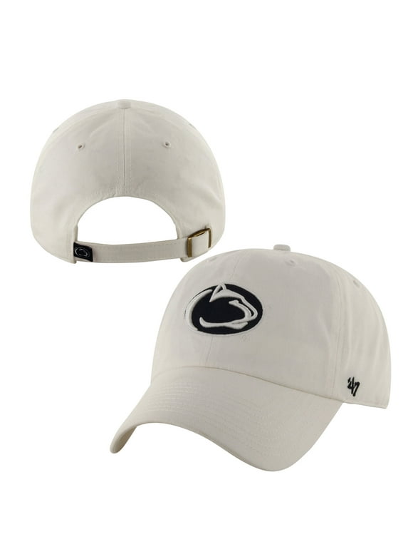 Men's '47 White Penn State Nittany Lions Vintage Clean Up Adjustable Hat - OSFA