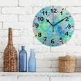 thumbnail image 3 of GZHJMY Splatter Painting Round Wall Clock, Battery Operated Silent Non Ticking Desk Clock for Home Bedroom Kitchen Office School Decor Wall Clock 9.9 Inch, 3 of 6