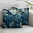 thumbnail image 3 of Qinduosi  Blue Cartoon Shark Print Throw Pillow Case Home Decorative Cushion Cover for Sofa Couch Bedding  White, 3 of 5