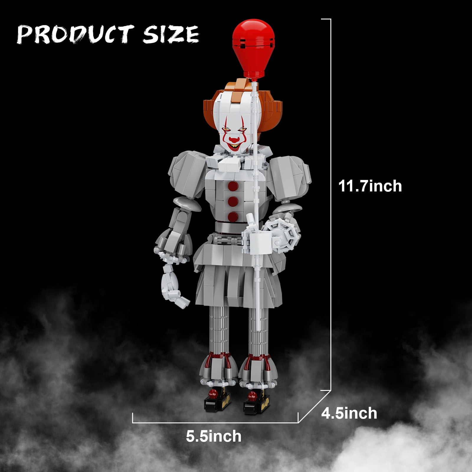 NEW Stephen King's Horror Movie Figure Pennywiseed Building Blocks Toys Children Halloween Gift 527 PCS Bricks