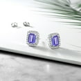 thumbnail image 4 of Gem Stone King 4.28 Ct Emerald Cut Blue Tanzanite 925 Sterling Silver Earrings, 4 of 4