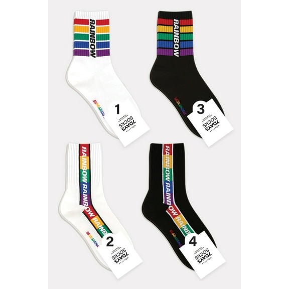 Women's Crew Rainbow Socks - 4 Pair Set